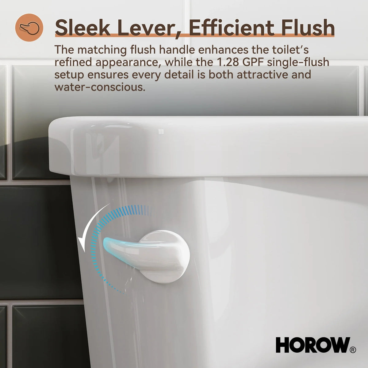 2 Piece Toilet with Single Flush and Round Bowl – Model HWTT-R01S10