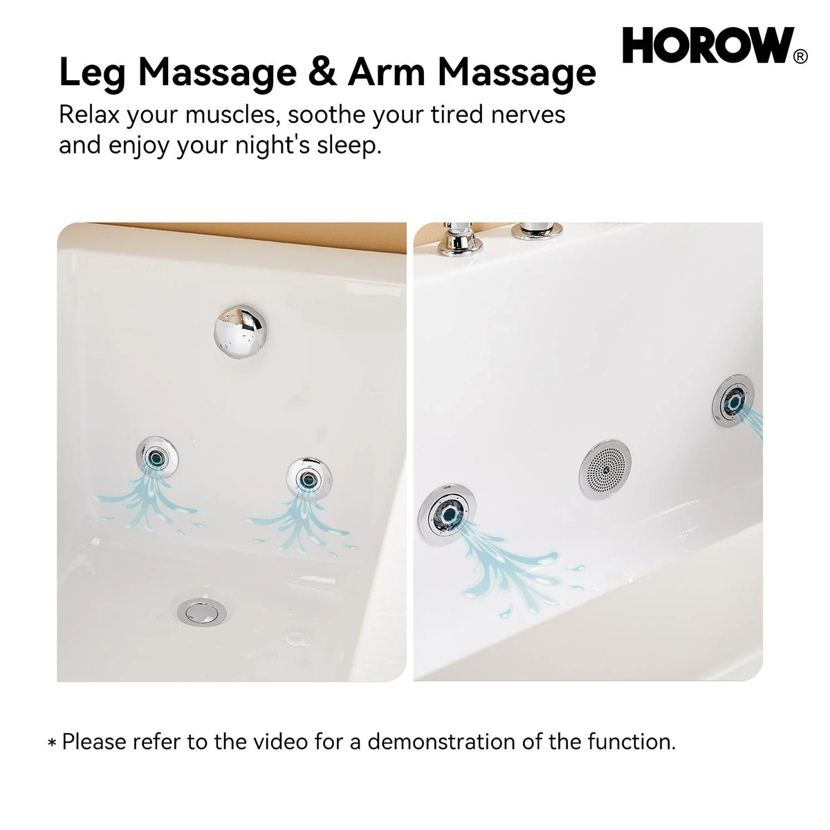 M59-R 59" Acrylic Massage Bathtub with Right Drain