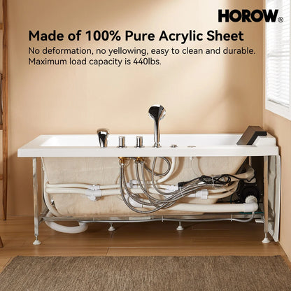 M59-R 59" Acrylic Massage Bathtub with Right Drain