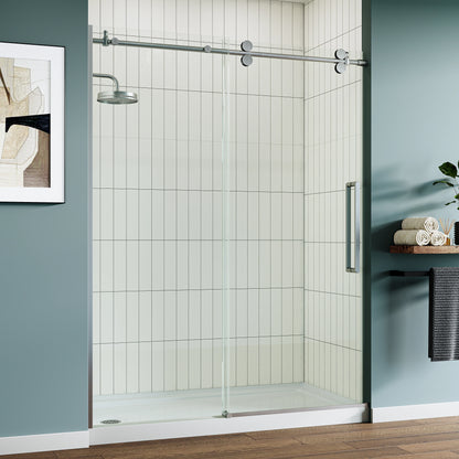 MI6076-BN 60" Frameless Glass Shower Door in Brushed Nickel
