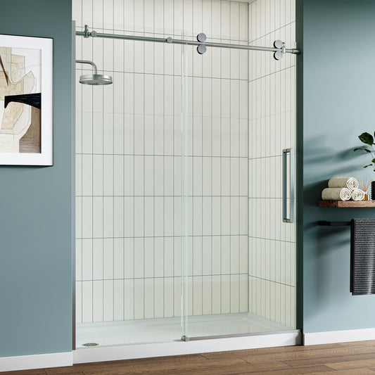 MI6076-BN 60" Frameless Glass Shower Door in Brushed Nickel