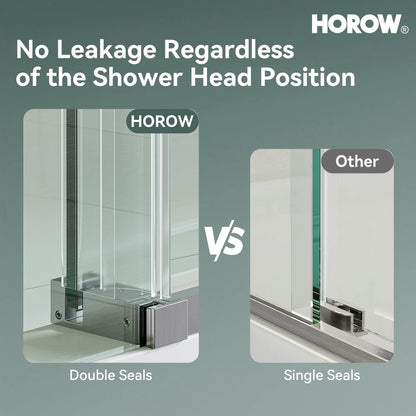 MI6076-BN 60" Frameless Glass Shower Door in Brushed Nickel
