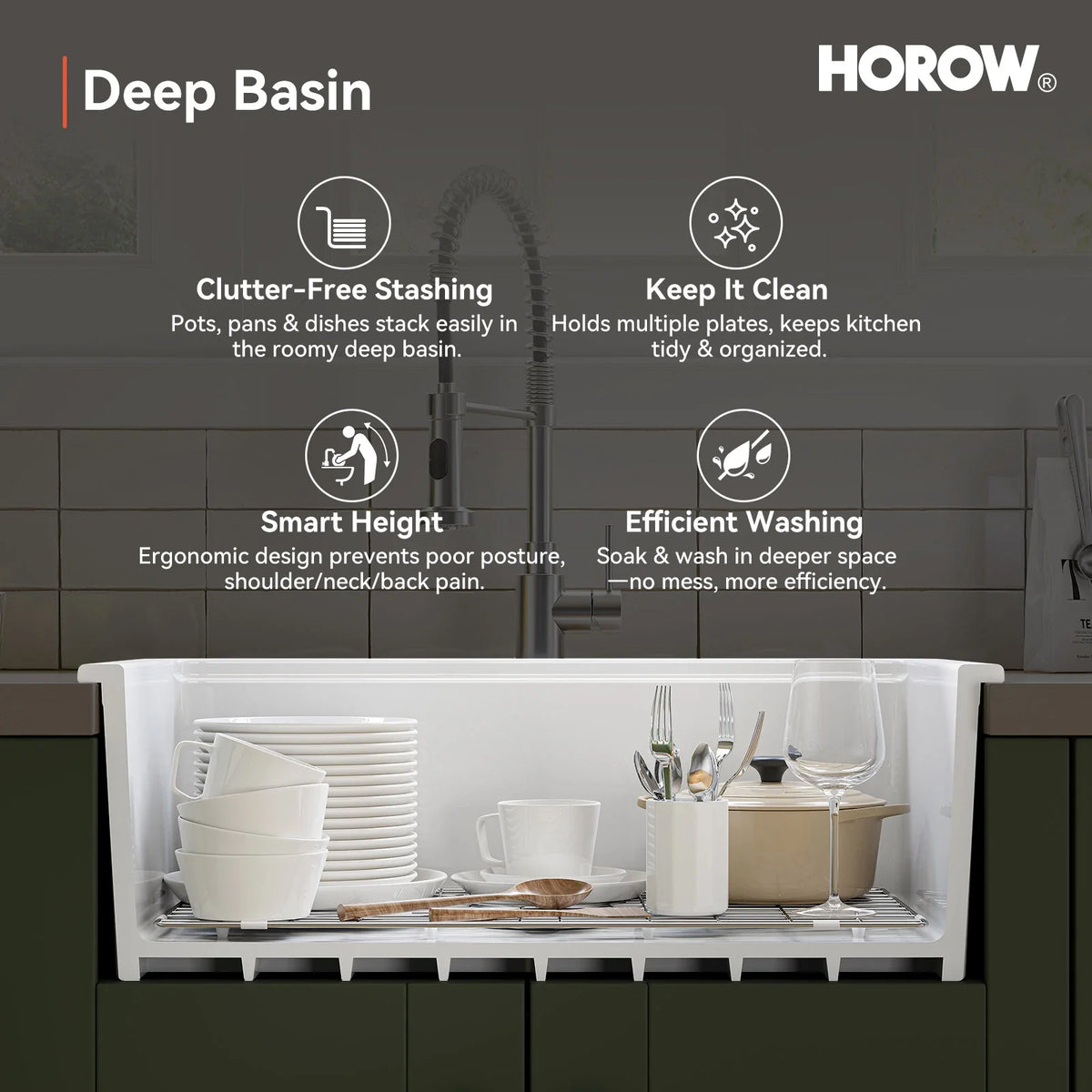 30 Inch Top Mount Kitchen Sink with Drainboard – Ceramic Single Bowl