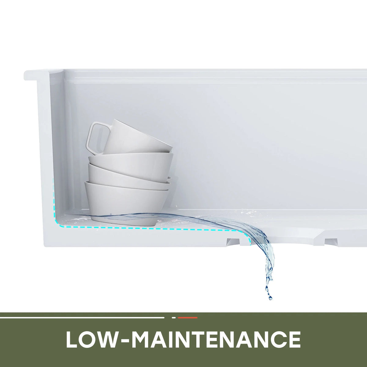 30 Inch Top Mount Kitchen Sink with Drainboard – Ceramic Single Bowl