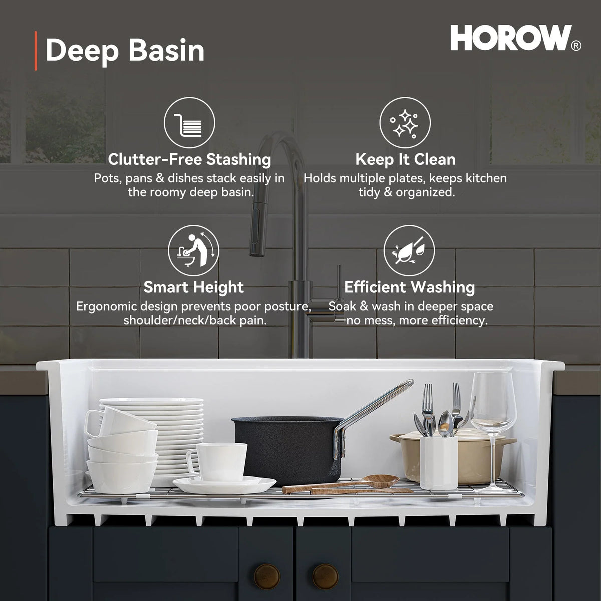 33 Inch Ceramic Overmount Kitchen Sink – Durable & Stylish Design