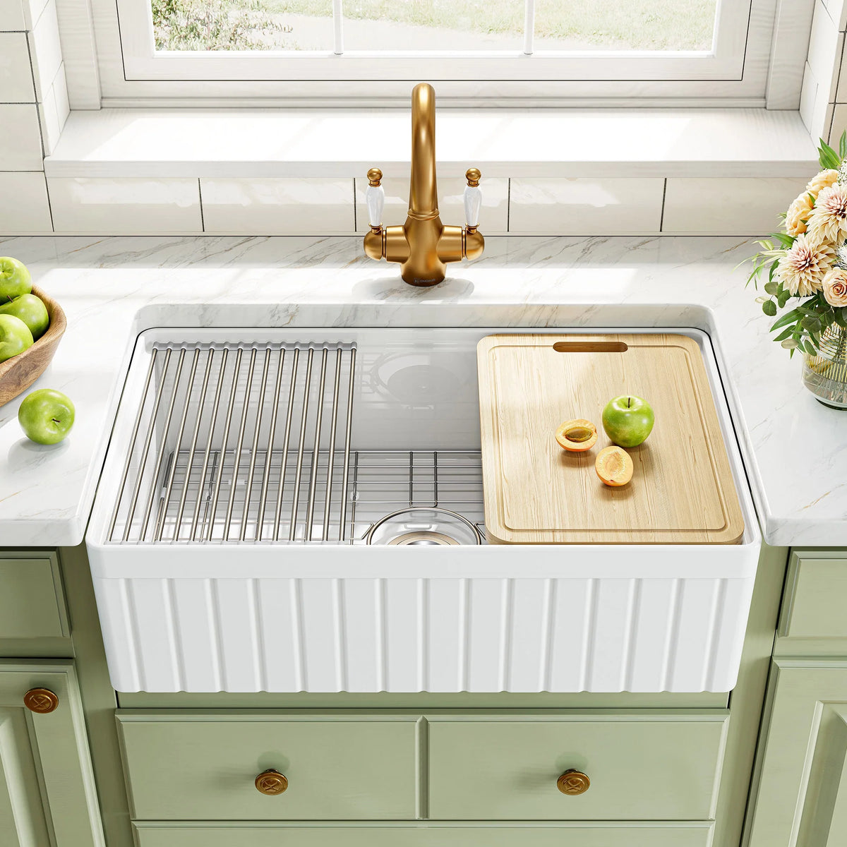 33 Inch Undermount Workstation Kitchen Sink with Grid