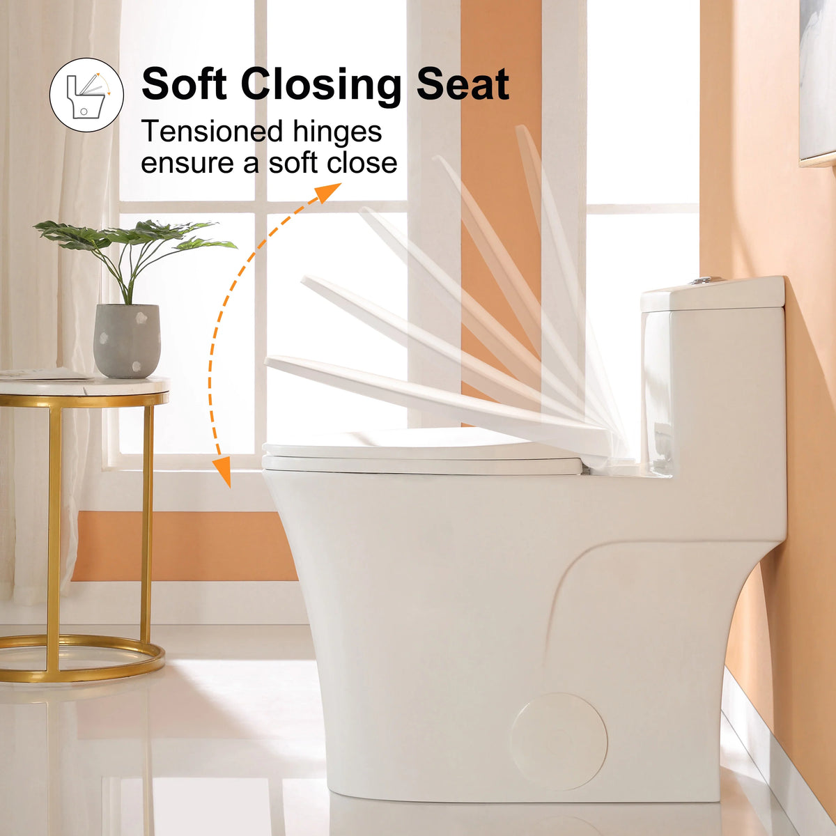 HOROW T0338W 12-Inch Rough-In One-Piece ADA Toilet with Dual Flush
