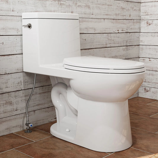 HOROW T0352W Single Flush One-Piece Toilet with ADA Chair Height, 12-Inch Rough-In