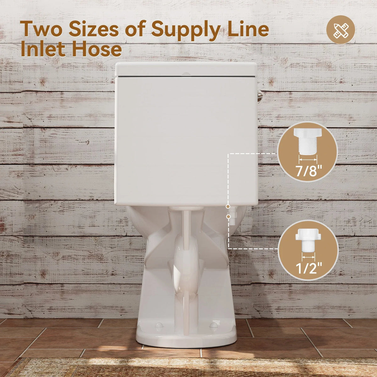 HOROW T0352W Single Flush One-Piece Toilet with ADA Chair Height, 12-Inch Rough-In