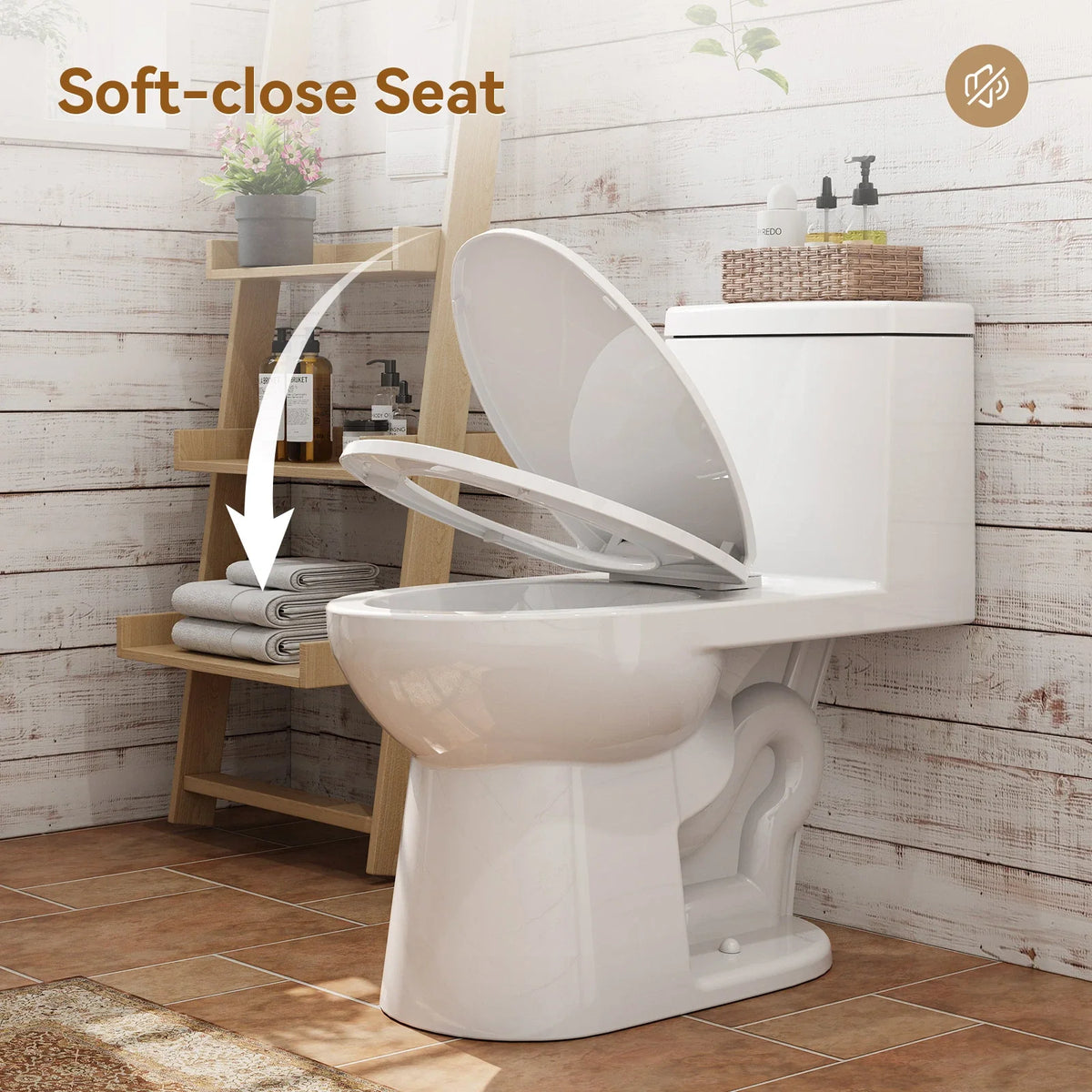 HOROW T0352W Single Flush One-Piece Toilet with ADA Chair Height, 12-Inch Rough-In