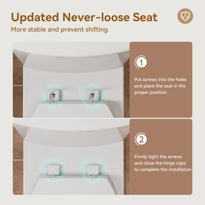 HOROW T0352W Single Flush One-Piece Toilet with ADA Chair Height, 12-Inch Rough-In