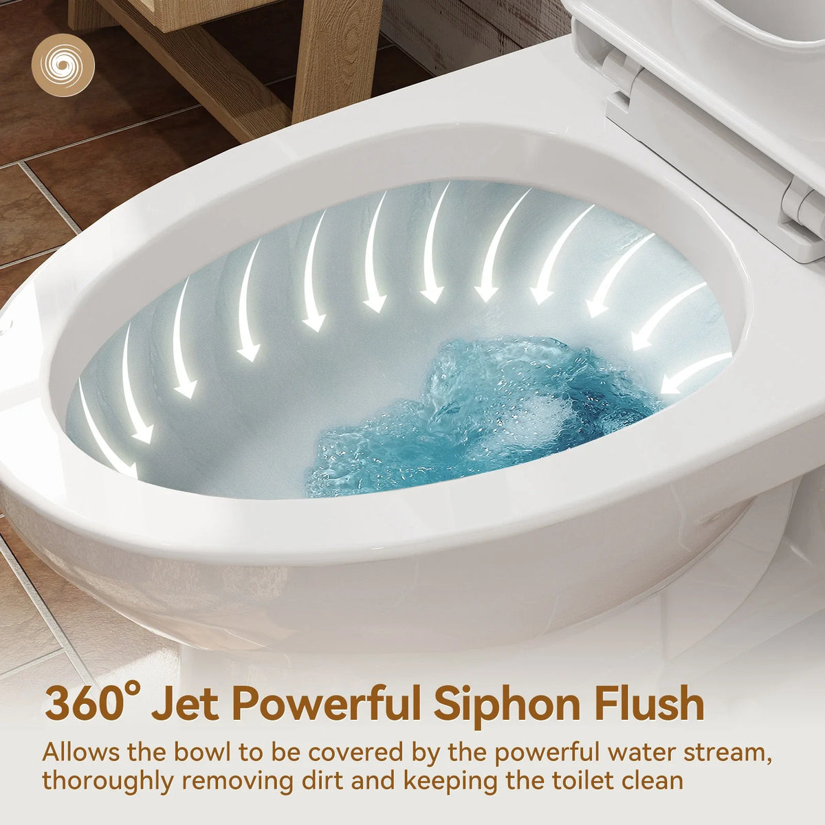 HOROW T0352W Single Flush One-Piece Toilet with ADA Chair Height, 12-Inch Rough-In