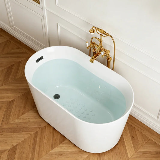 TU47-MBN-A 1.2M Acrylic Freestanding Tub with Black Hardware