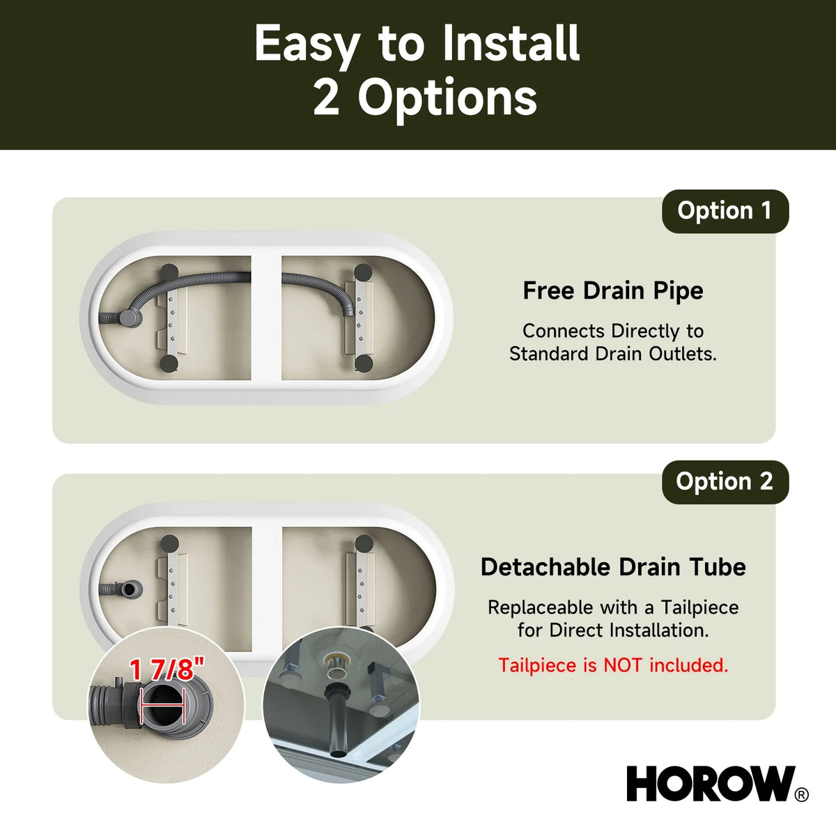 59” Brushed Nickel Freestanding Bathtub with Integrated Overflow & Drain