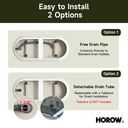 59” Brushed Nickel Freestanding Bathtub with Integrated Overflow & Drain