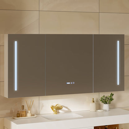 59" Floating Bathroom Vanity & LED Medicine Cabinet Set