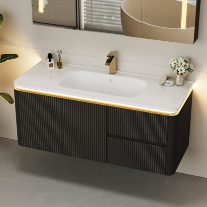 Modern 47.2" Floating Bathroom Vanity with Sink, Soft LED, Ample Storage