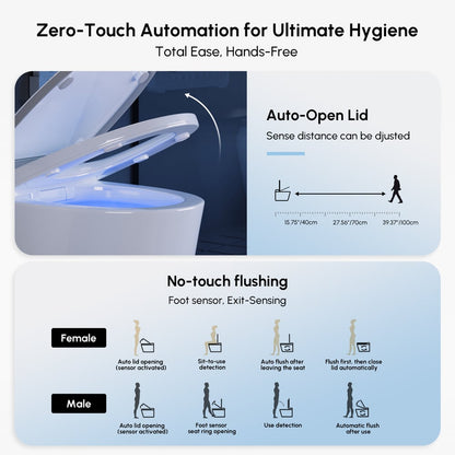 Hynova AX9 Smart Bidet Toilet with Powerful Flush, Built-in Tank, Foam Shield, 1.28 GPF