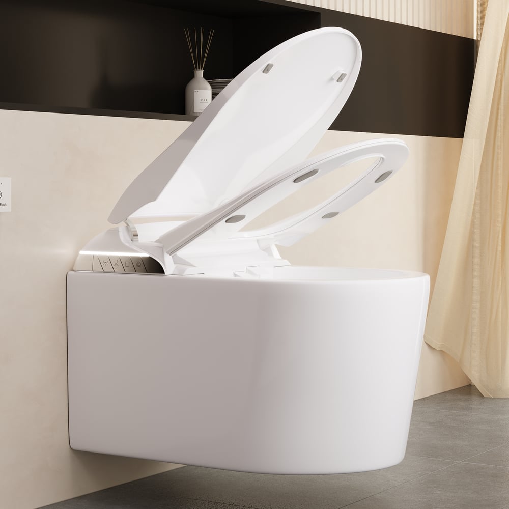 Fitro H3 Wall-Mounted Smart Bidet Toilet with Built-In Tank, Foam Shield, cUPC & ETL