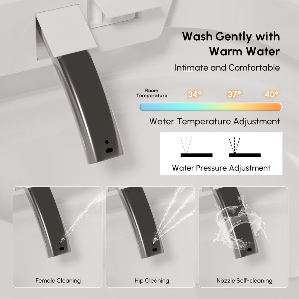 Nexin C4 Smart Bidet Toilet with Built-in Tank, Foam Shield, ADA Height, 1.28 GPF