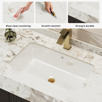 36" Artis Freestanding Bathroom Vanity Single Sink Vanity Cabinet Sintered Stone Top