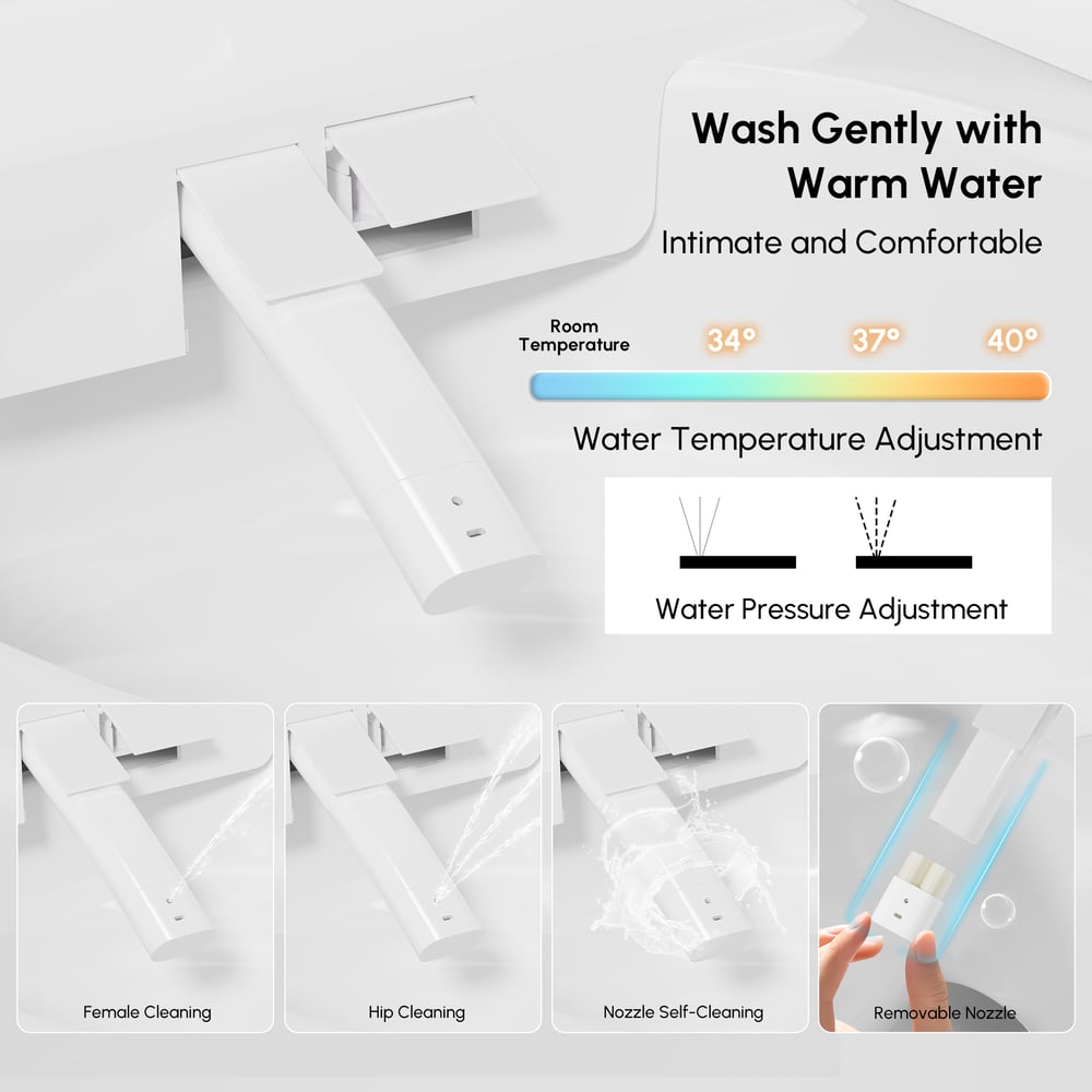 Fitro H3 Compact Smart Bidet Toilet with Tank, Dual Flush, cUPC & ETL, 0.8/ 1.28 GPF