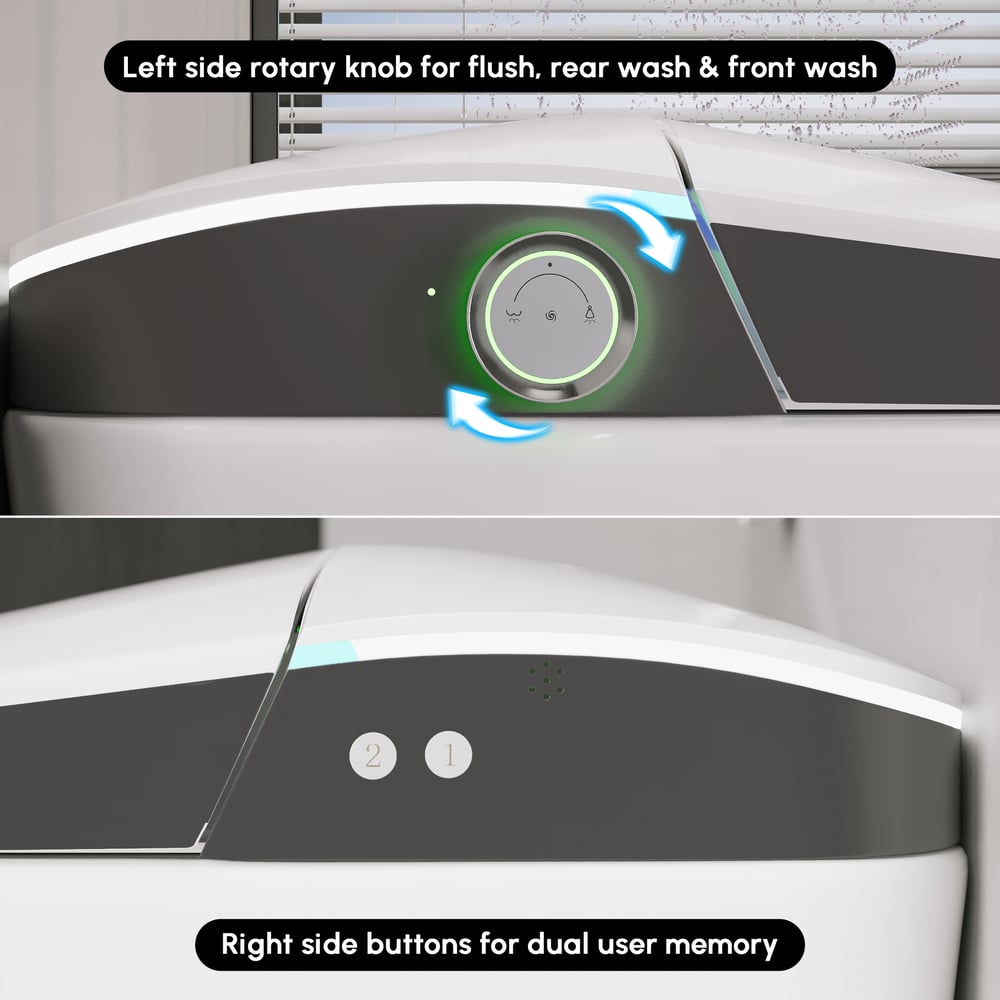 Nexin C4 Smart Bidet Toilet with Built-in Tank, Foam Shield, ADA Height, 1.28 GPF