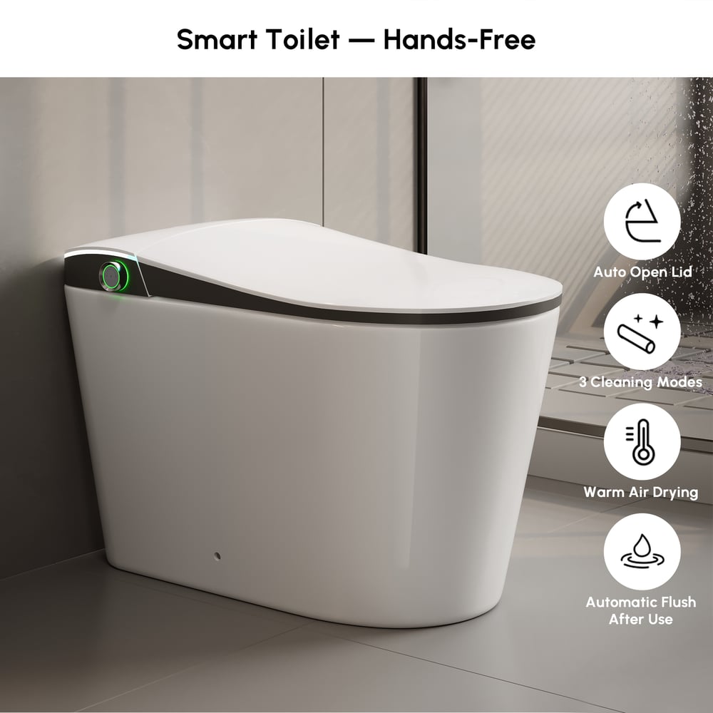 Nexin C4 Smart Bidet Toilet with Built-in Tank, Foam Shield, ADA Height, 1.28 GPF