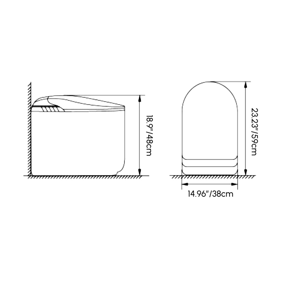 Fitro H3 Compact Smart Bidet Toilet with Tank, Dual Flush, cUPC & ETL, 0.8/ 1.28 GPF