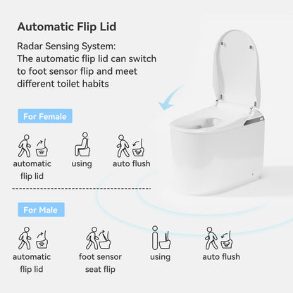 Fitro H3 Compact Smart Bidet Toilet with Tank, Dual Flush, cUPC & ETL, 0.8/ 1.28 GPF