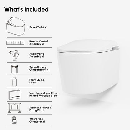 Fitro H3 Wall-Mounted Smart Bidet Toilet with Built-In Tank, Foam Shield, cUPC & ETL