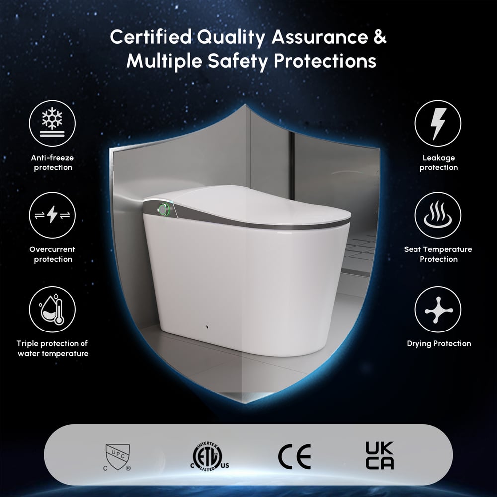 Nexin C4 Smart Bidet Toilet with Built-in Tank, Foam Shield, ADA Height, 1.28 GPF