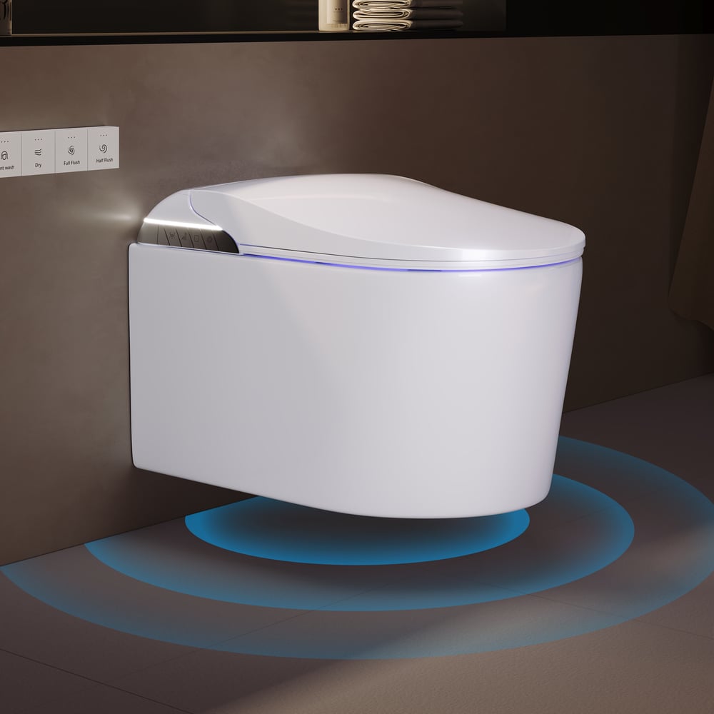 Fitro H3 Wall-Mounted Smart Bidet Toilet with Built-In Tank, Foam Shield, cUPC & ETL