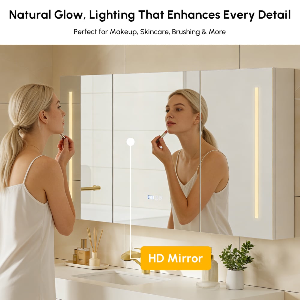 59" Floating Bathroom Vanity & LED Medicine Cabinet Set