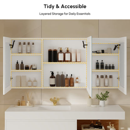 59" Floating Bathroom Vanity & LED Medicine Cabinet Set