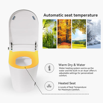 Nexin C4 Smart Bidet Toilet with Built-in Tank, Foam Shield, ADA Height, 1.28 GPF