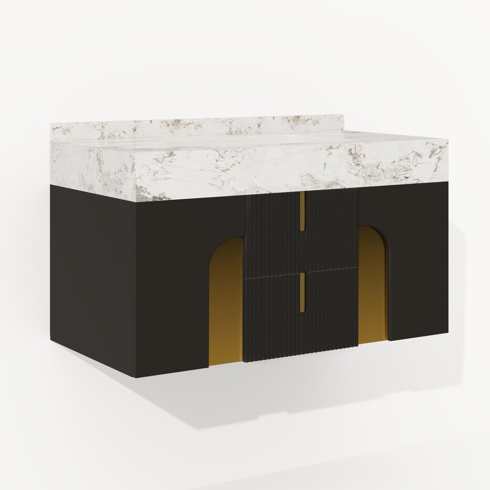 Artis 36" Floating Single Bathroom Vanity with Sink, Sintered Stone Top, Ample Storage