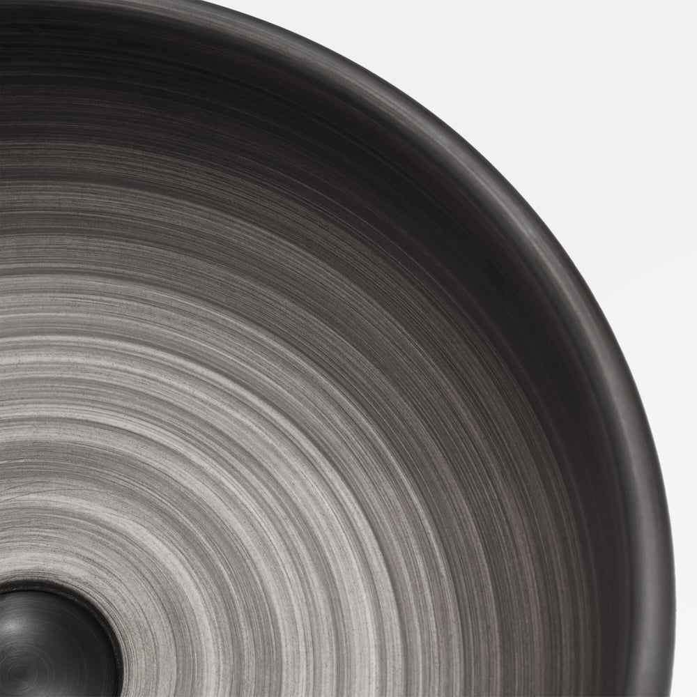 16" Grey Round Ceramic Bathroom Sink – Matte Glazed Vessel Sink