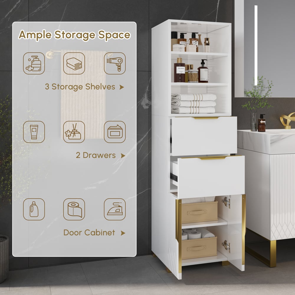 Aro 59" Double Bathroom Vanity & 59" Bathroom Storage Cabinet Set