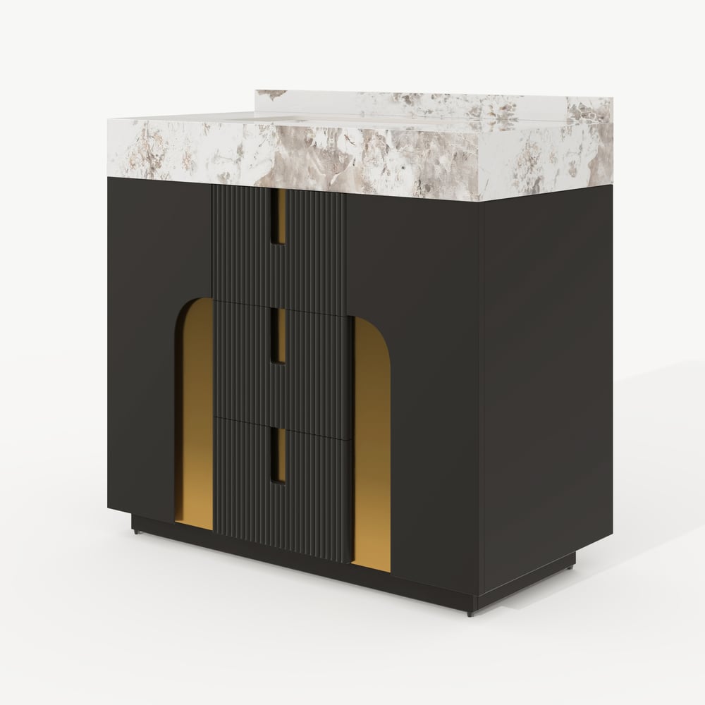 36" Artis Freestanding Bathroom Vanity Single Sink Vanity Cabinet Sintered Stone Top