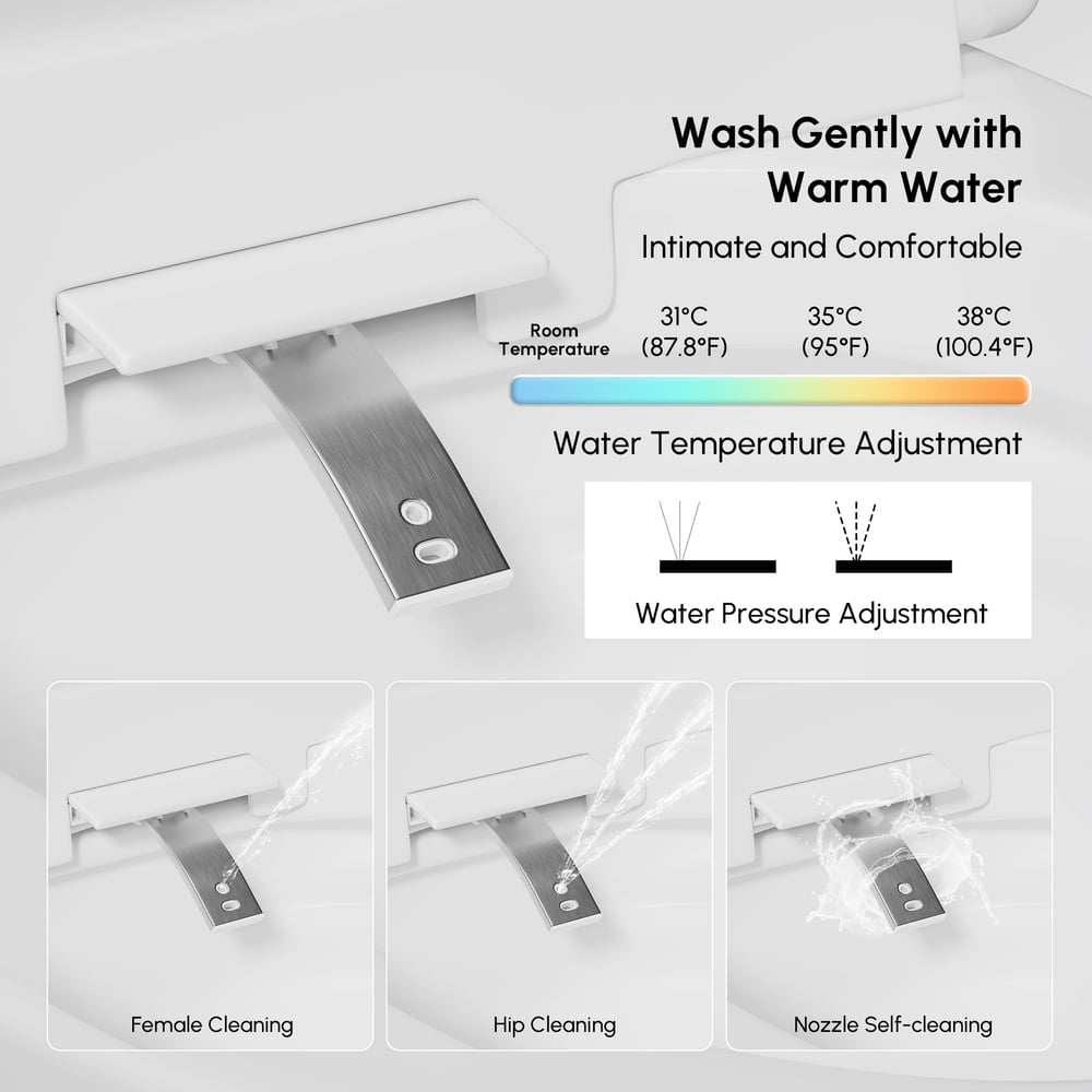 Hynova AX9 Smart Bidet Toilet with Powerful Flush, Built-in Tank, Foam Shield, 1.28 GPF