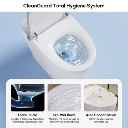 Hynova AX9 Smart Bidet Toilet with Powerful Flush, Built-in Tank, Foam Shield, 1.28 GPF