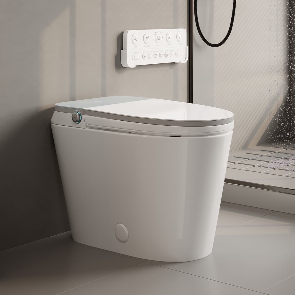 Hynova AX9 Smart Bidet Toilet with Powerful Flush, Built-in Tank, Foam Shield, 1.28 GPF