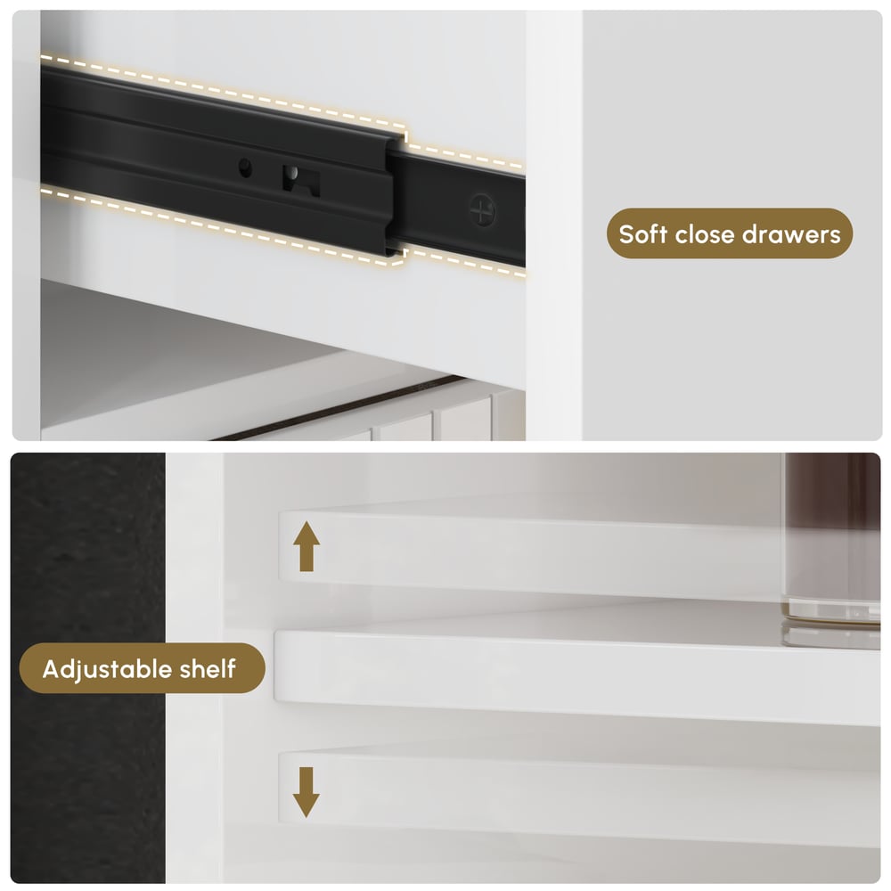 Aro 59" Double Bathroom Vanity & 59" Bathroom Storage Cabinet Set