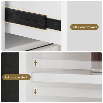 Aro 59" Double Bathroom Vanity & 59" Bathroom Storage Cabinet Set