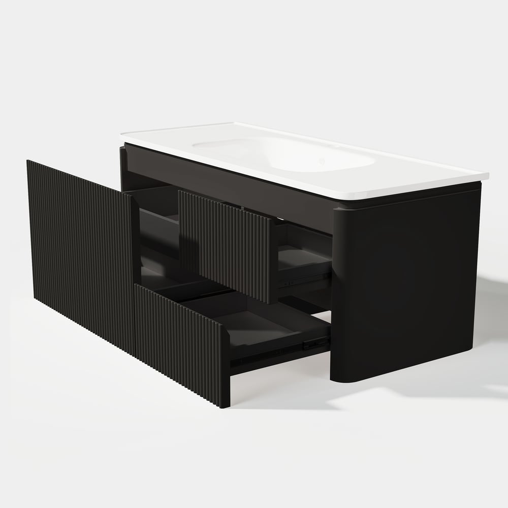 Modern 47.2" Floating Bathroom Vanity with Sink, Soft LED, Ample Storage