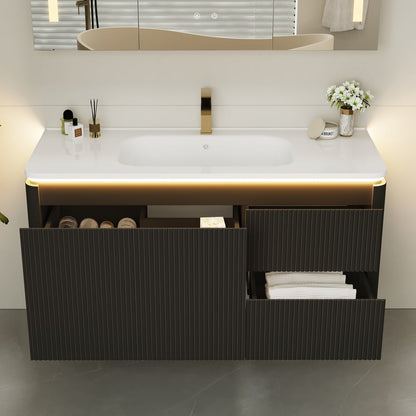 Modern 47.2" Floating Bathroom Vanity with Sink, Soft LED, Ample Storage