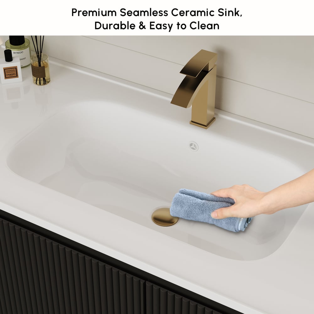Modern 47.2" Floating Bathroom Vanity with Sink, Soft LED, Ample Storage