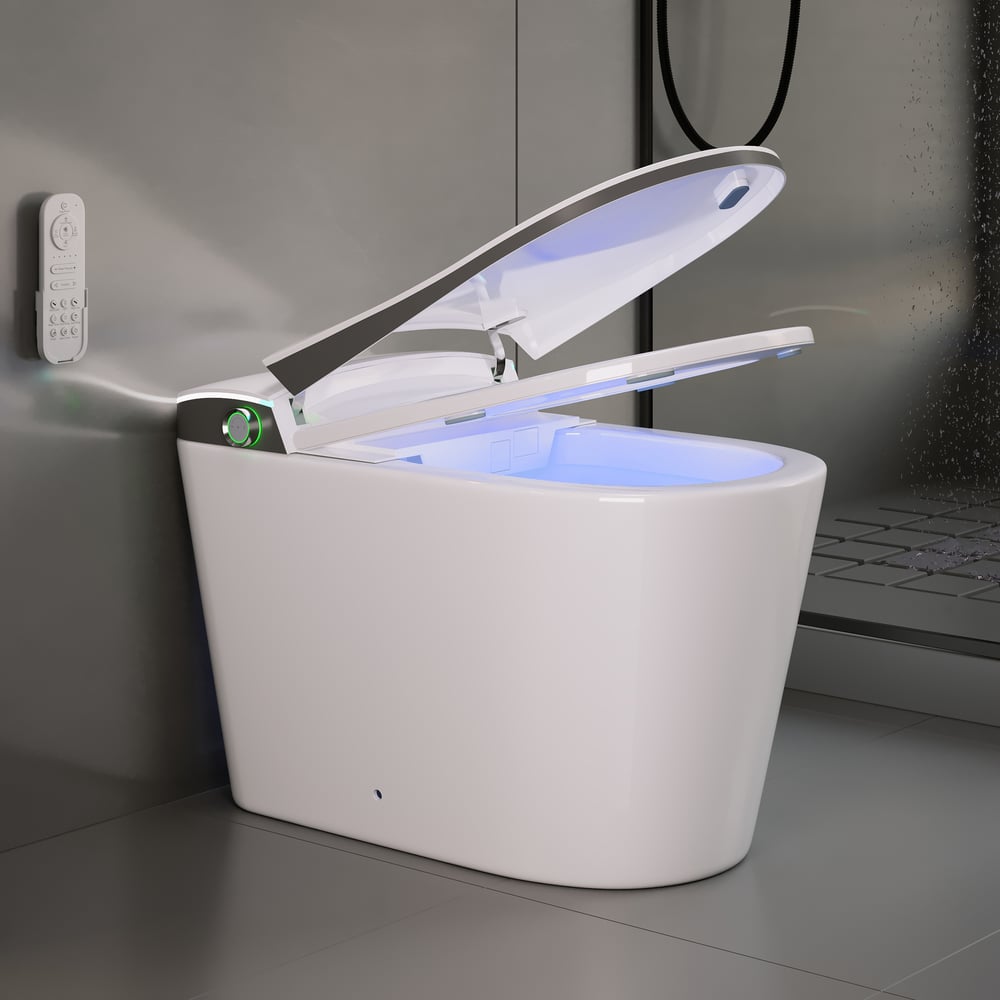 Nexin C4 Smart Bidet Toilet with Built-in Tank, Foam Shield, ADA Height, 1.28 GPF