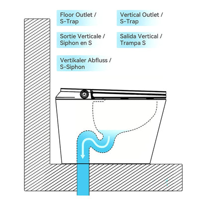 Hynova AX9 Smart Bidet Toilet with Powerful Flush, Built-in Tank, Foam Shield, 1.28 GPF